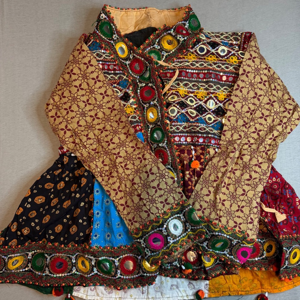 Vtg‎ Banjara Kuchi Tribal Jacket Mirror Work Embroidered Patchwork Boho tribal